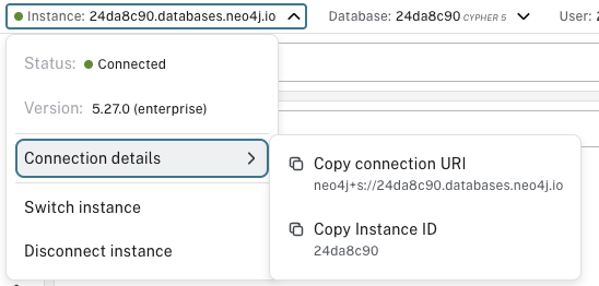 connection dropdown