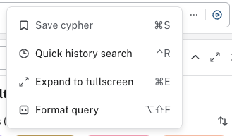 cypher editor menu
